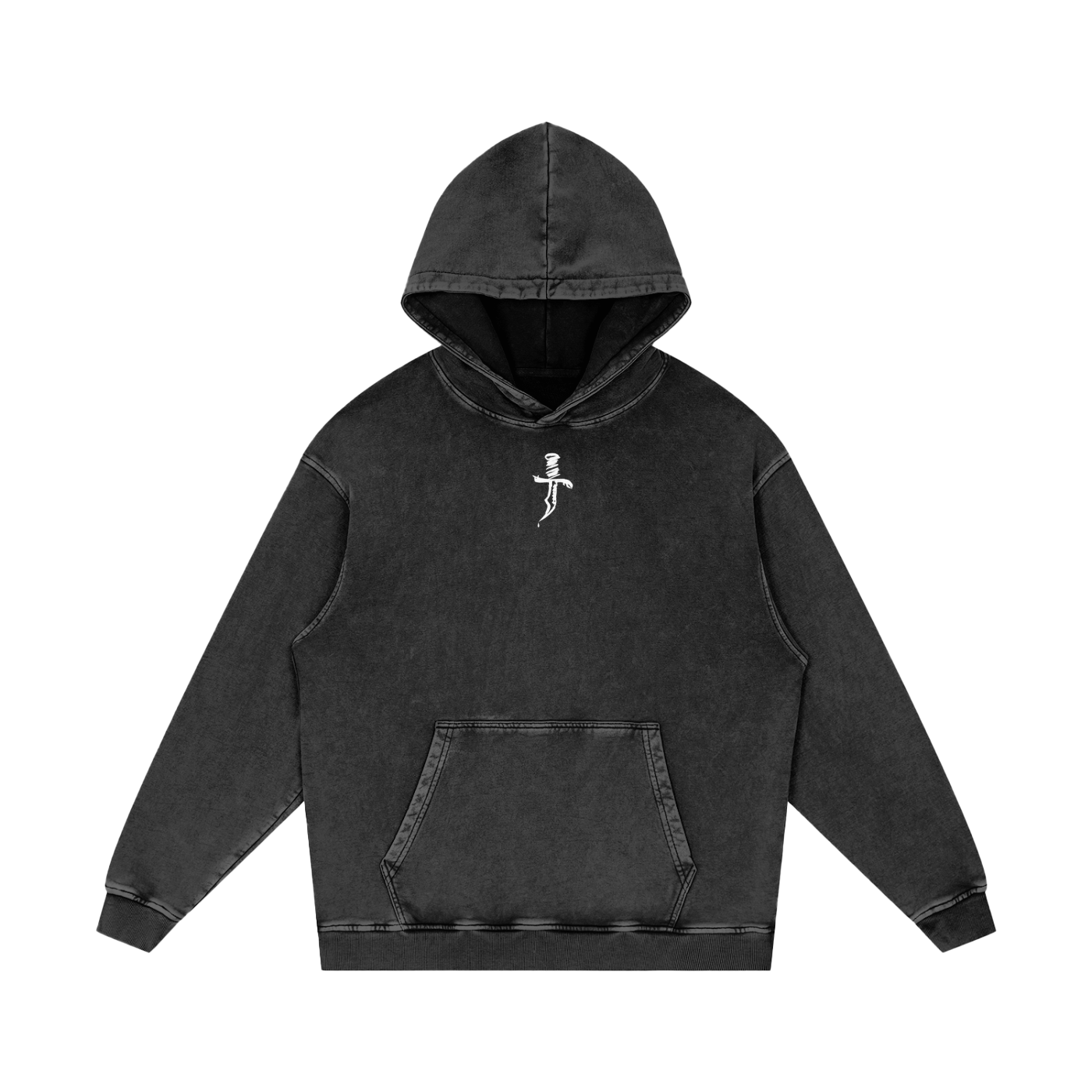 KNIFE SNOW WASHED LOOSE HOODIE